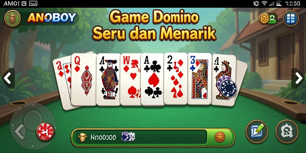 Screenshot gameplay ANOBOY yang menampilkan keseruan bermain domino.
