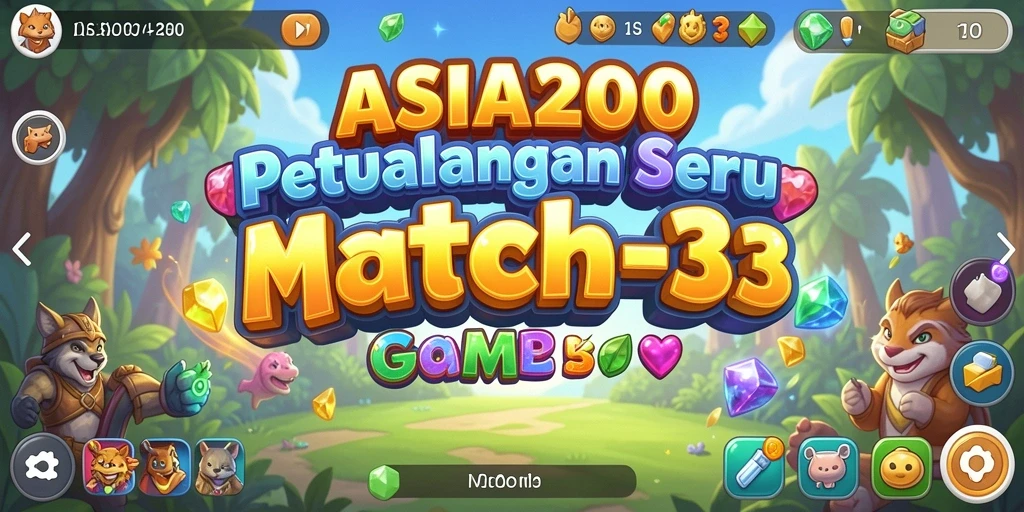 Menampilkan gameplay seru dari ASIA200 dalam tantangan Match-3.