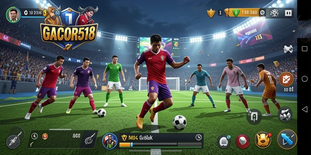 Tampilan gameplay GACOR518 dengan aksi olahraga yang mendebarkan.