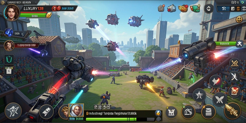 Tangkapan layar dari gameplay LUXURY138 menunjukkan pertempuran strategi yang epik.