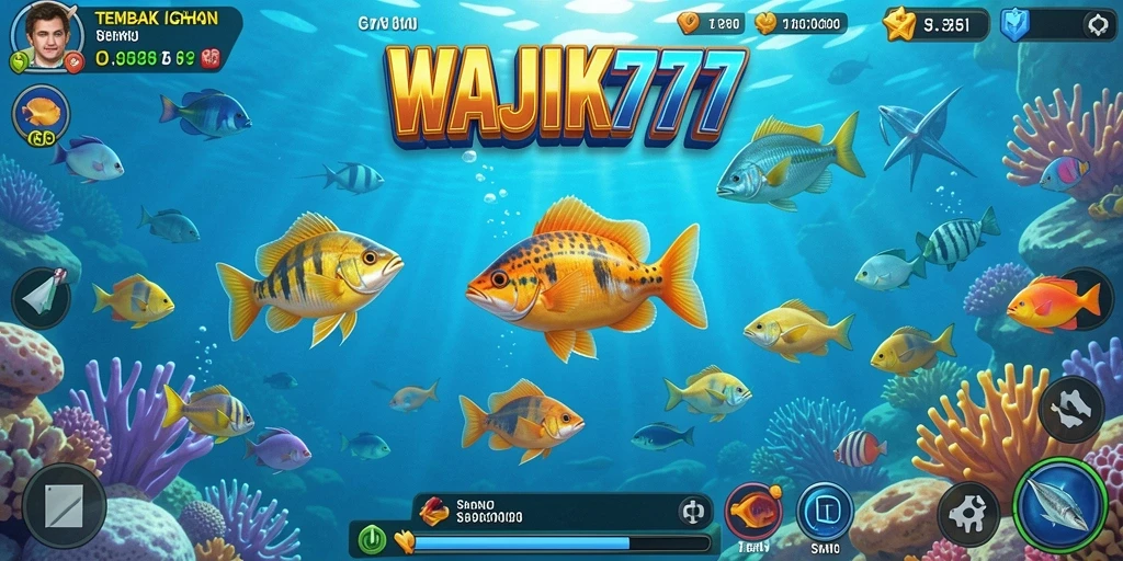 Tampilan gameplay seru dari WAJIK777 dengan aksi menembak ikan.